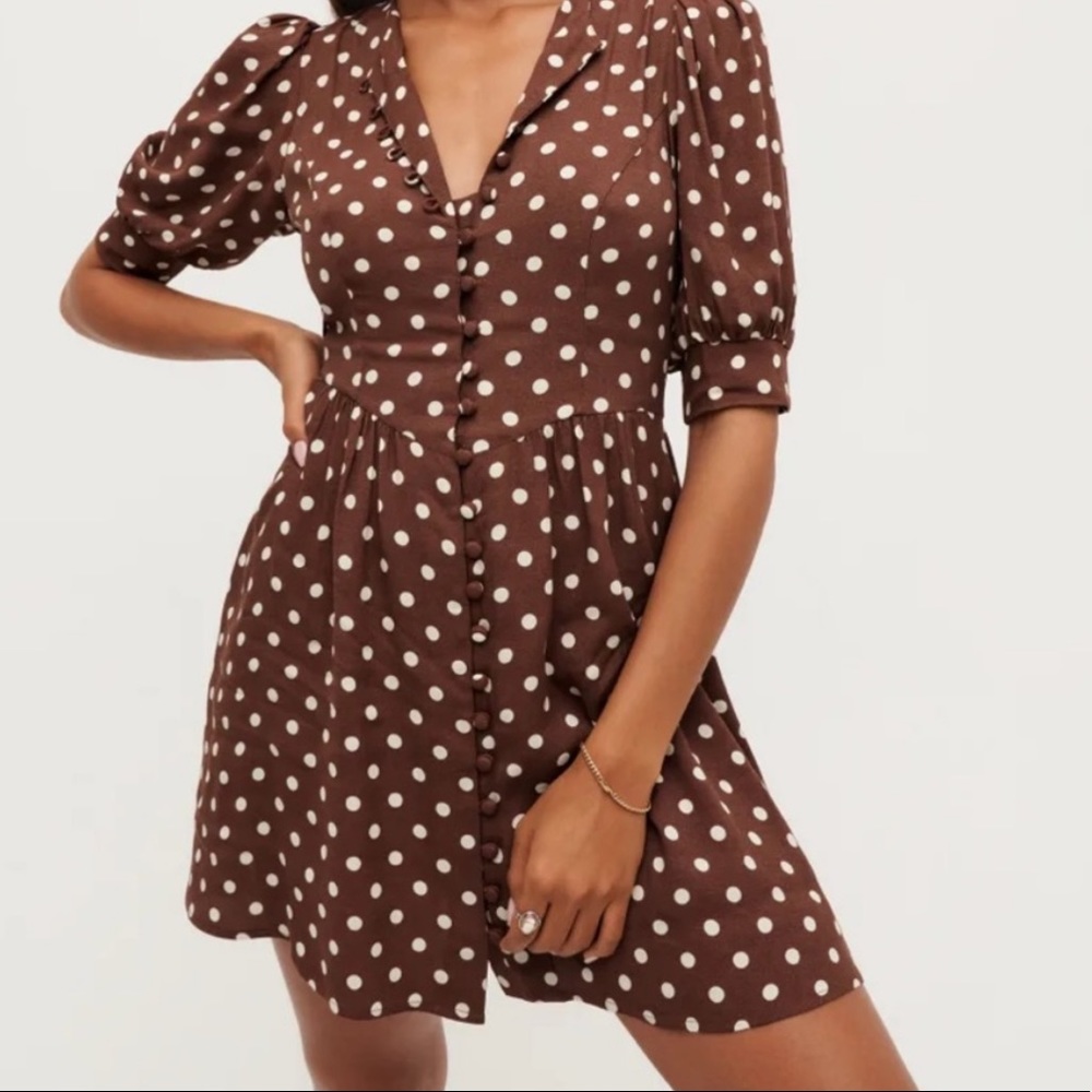 Reformation Laylin polka dot dress